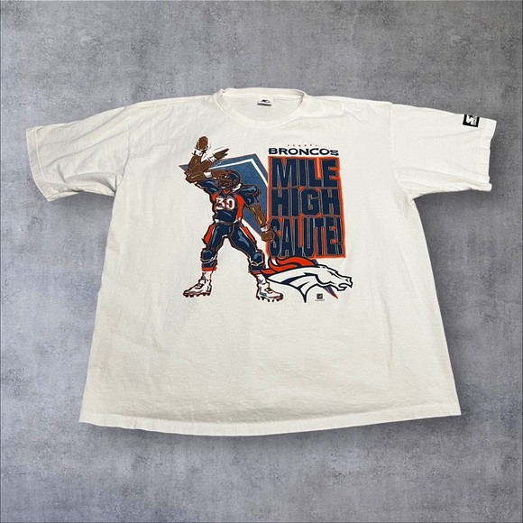 Vintage Denver Broncos Mile High Salute Starter T-Shirt - Picture 1 of 4